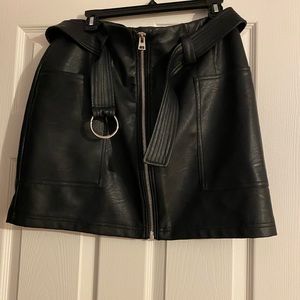 TopShop Faux Leather Black Skirt